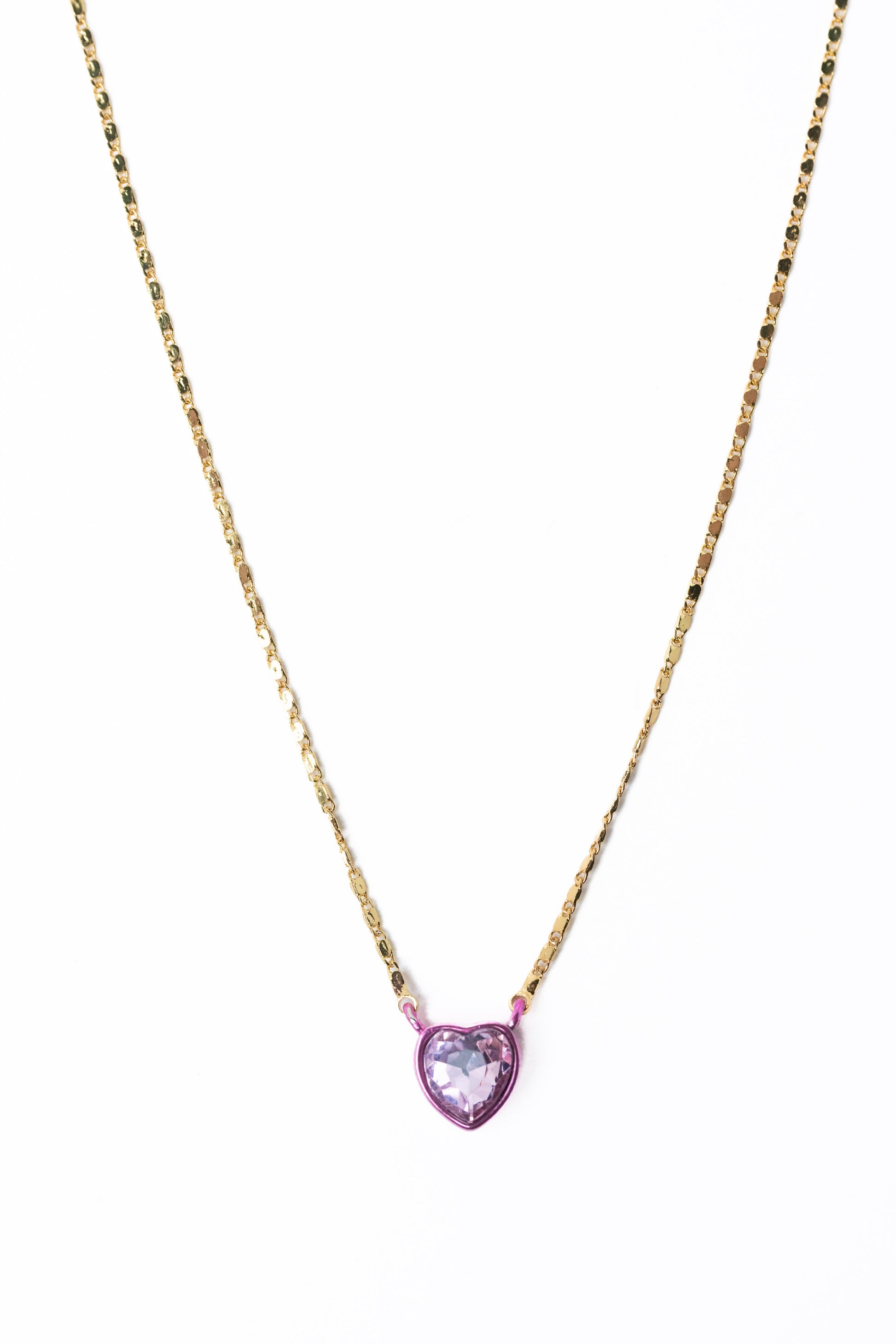 Crystal Love Necklace - Gold Tickle Me Pink
