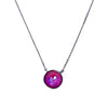 Crystal Glow Round Necklace - Gunmetal Orchid