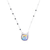 Mini Crystal Glow Necklace - Liquid Metallic Pearl White Moonlight