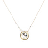 Crystal Glow Square Necklace - Linen Moonlight