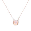 Mini Crystal Glow Square Necklace - Rose Gold
