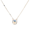 Mini Crystal Glow Square Necklace - Linen Snowglow