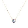 Mini Crystal Glow Square Necklace - Ice Blue