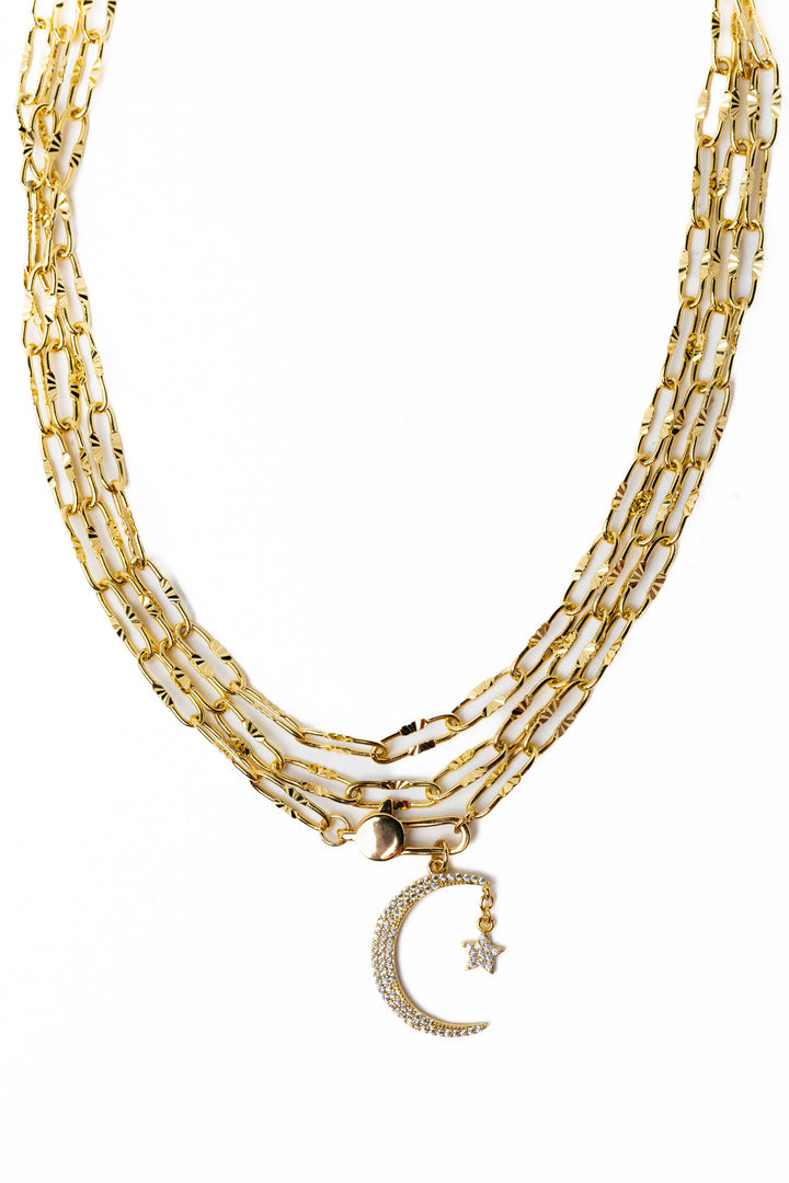 Winter Moon Necklace - Gold