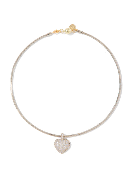 Dear Heart Necklace - Linen