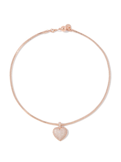 Dear Heart Necklace - Toffee Rose