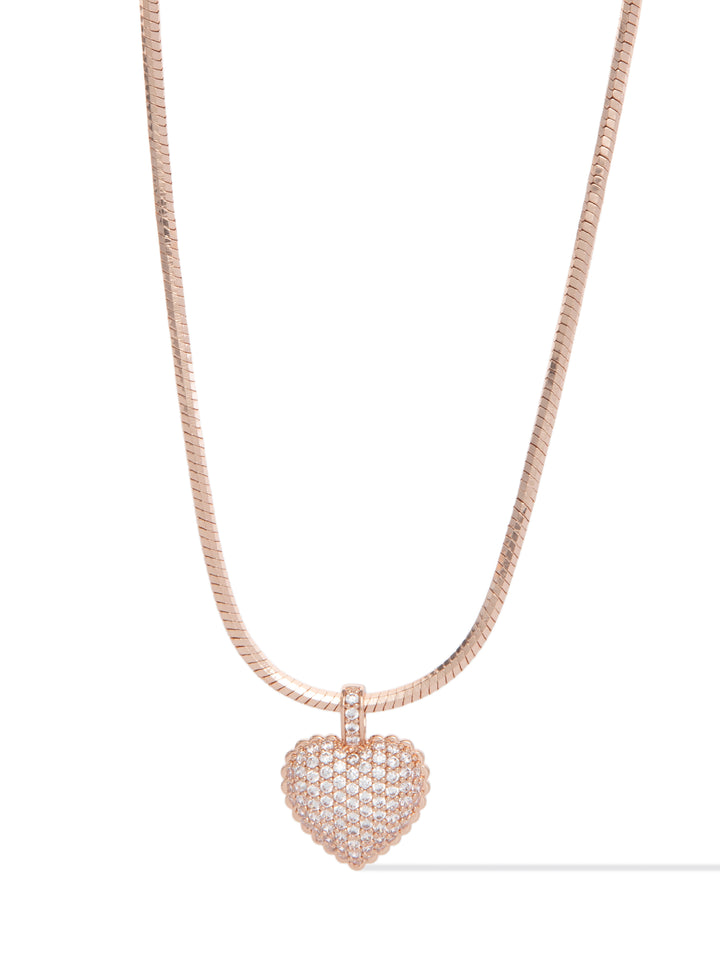 Dear Heart Necklace - Toffee Rose