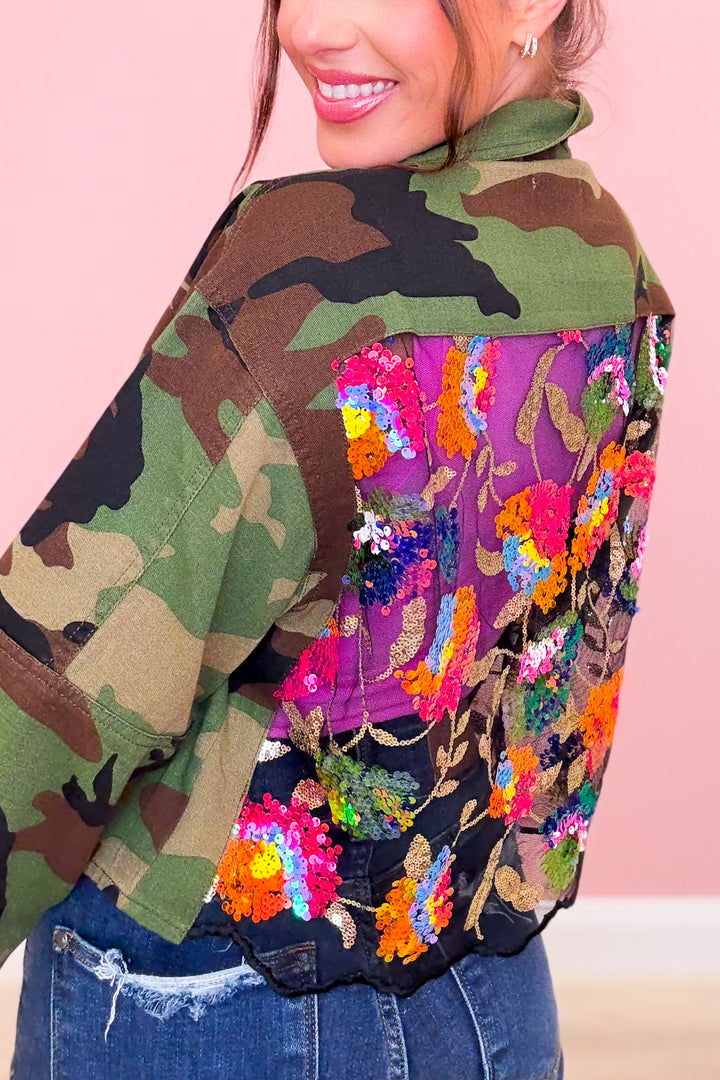Hidden Gems Camo Floral Jacket