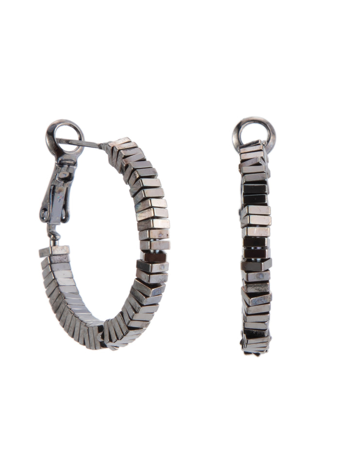 Edges Earrings - Gunmetal