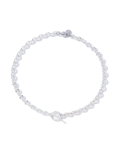 Elena Necklace - Liquid Metallic Pearl White