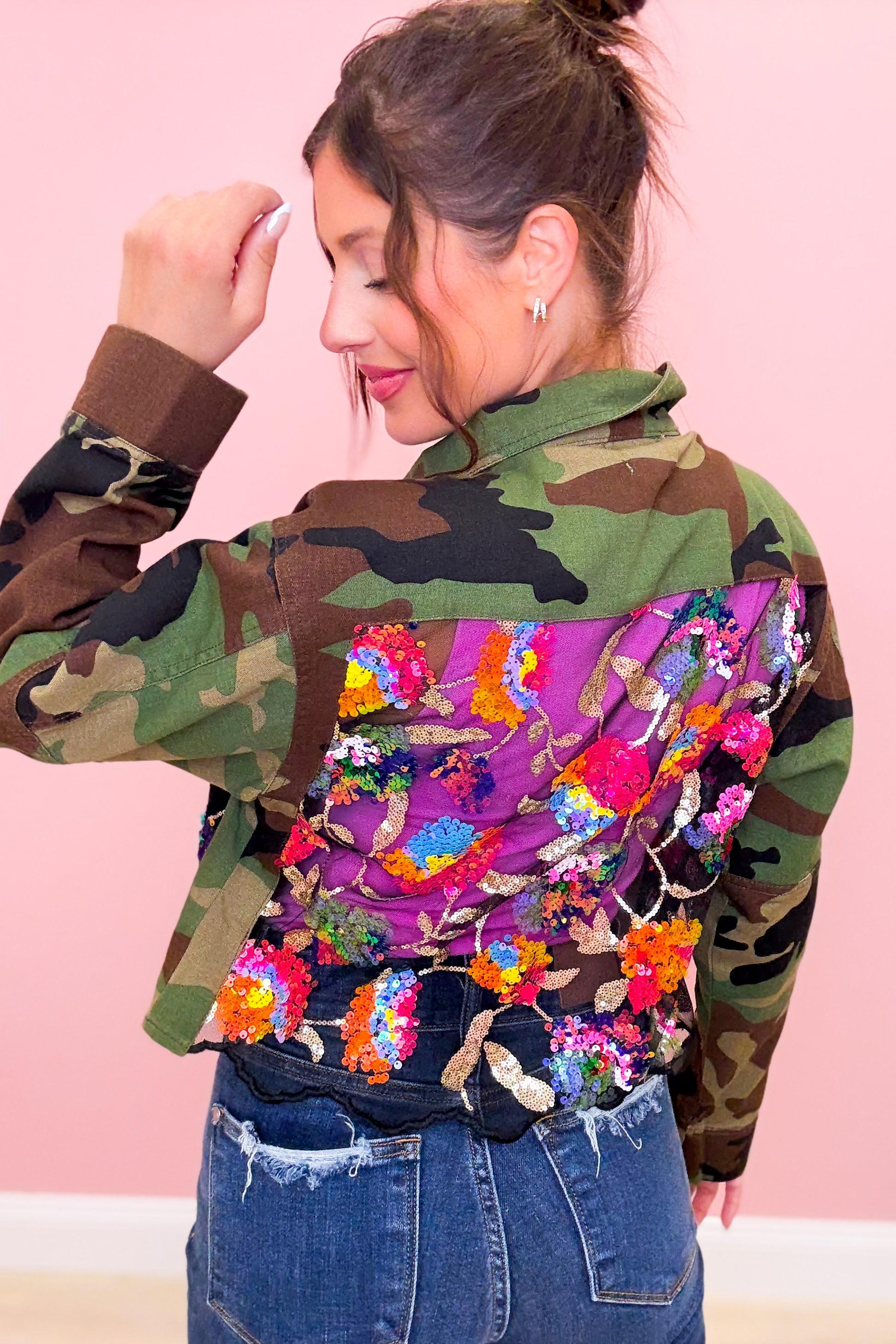 Hidden Gems Camo Floral Jacket
