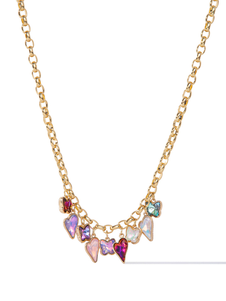 Fairy Flight Charm Necklace - Gold Multi