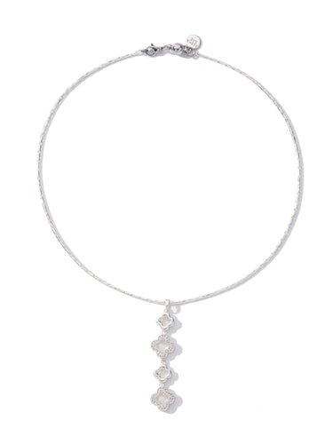 Fleur D'Orlane Necklace - Liquid Metallic Pearl White