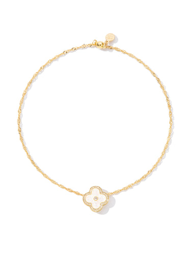 Fleur De Lune Necklace - Gold Opal