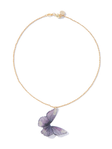 Fly Away With Me Necklace - Gold Lavender