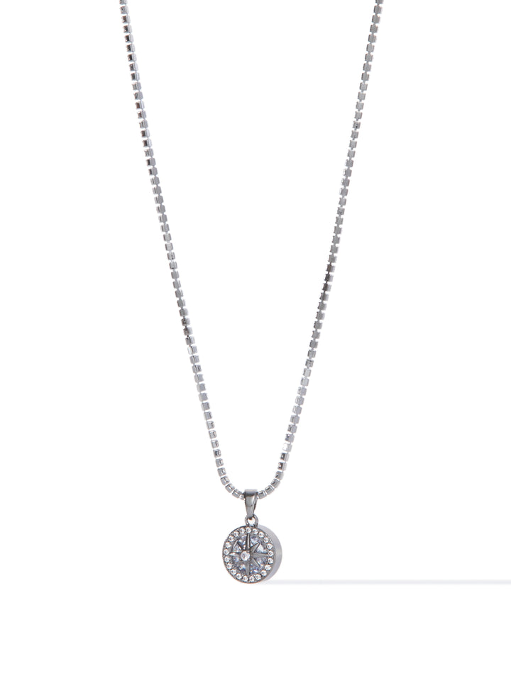 Follow North Necklace - Gunmetal