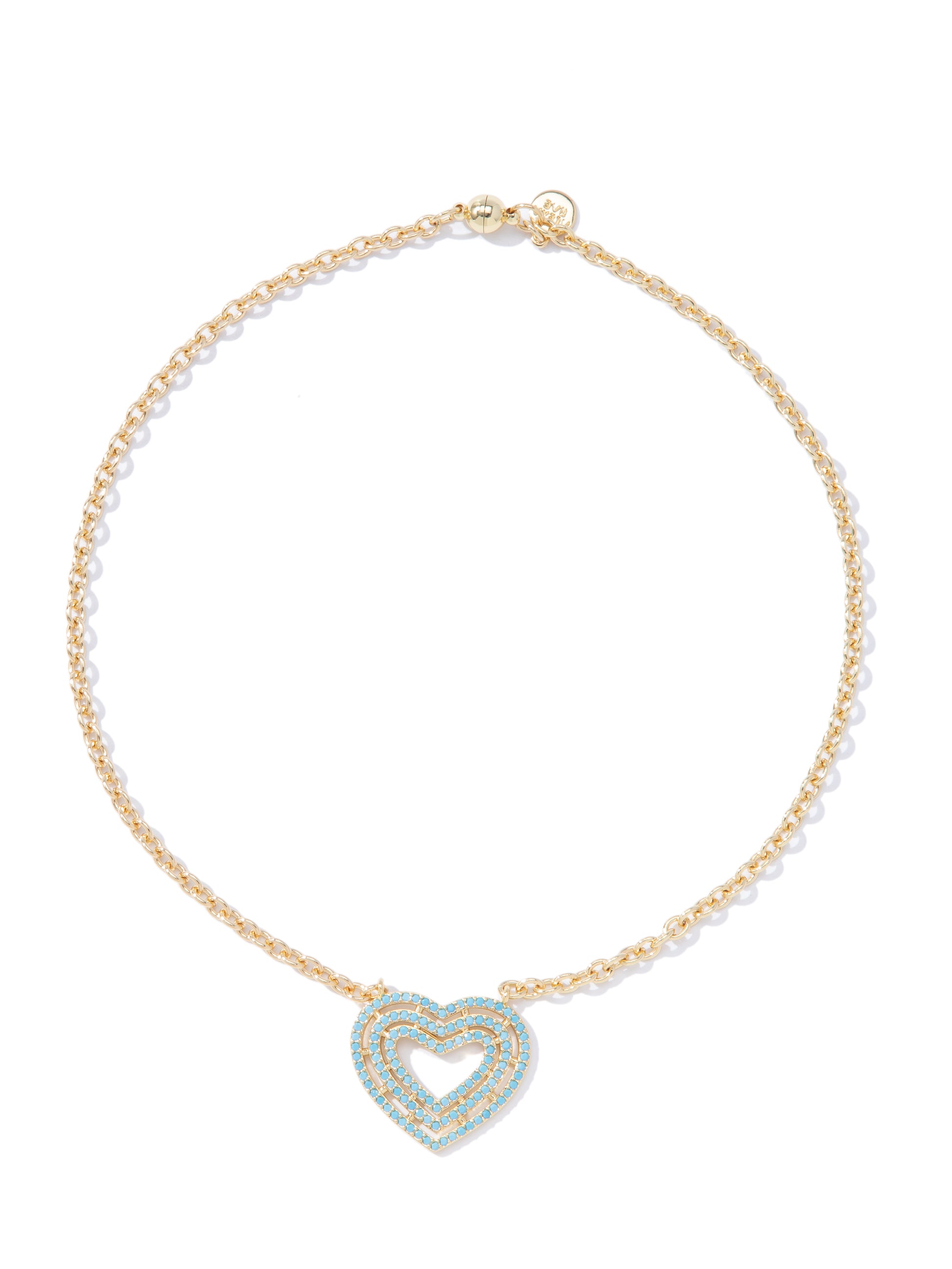 Foolish Heart Necklace - Gold Turquoise