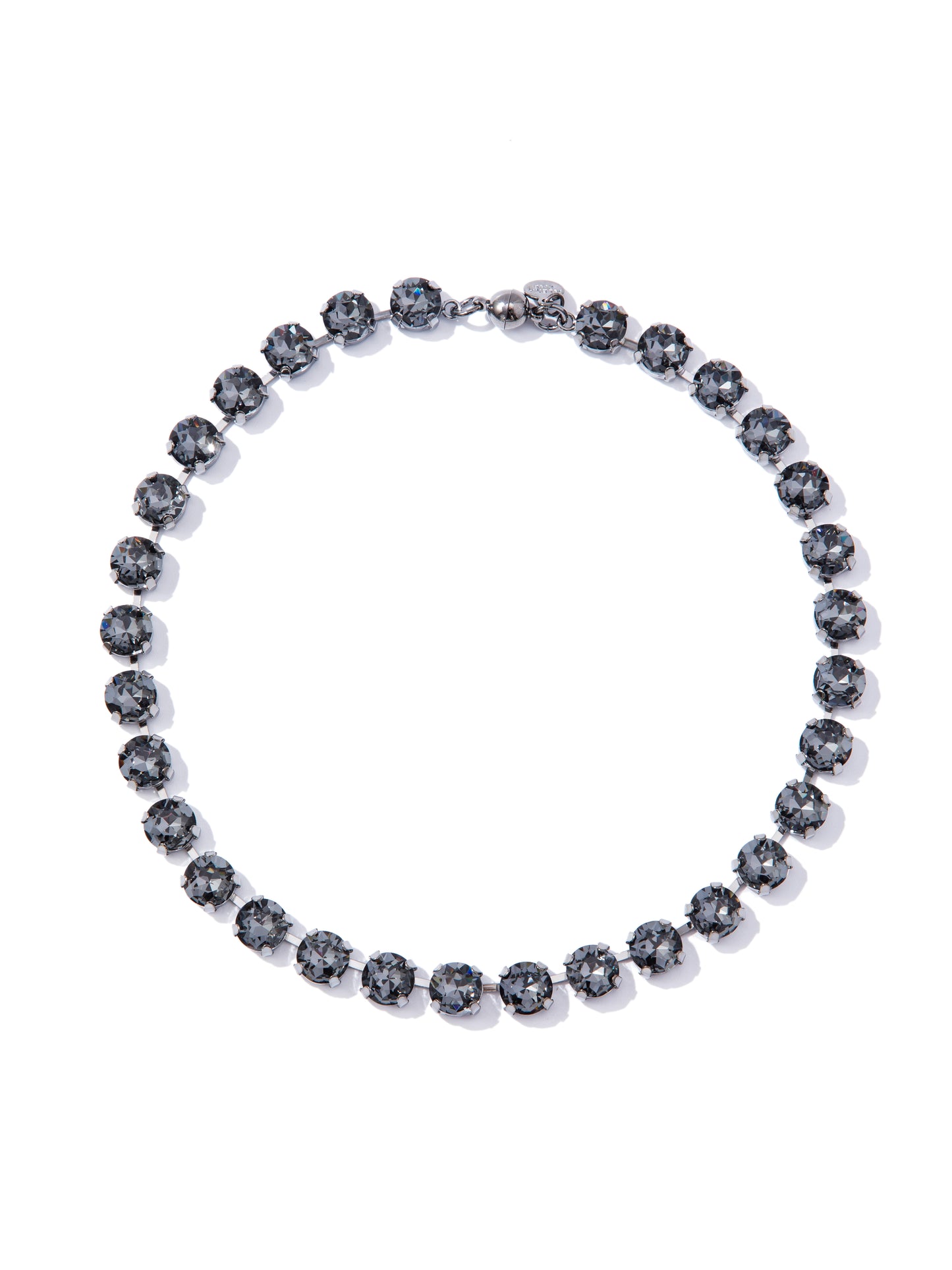 Forever And Ever Round Necklace Large - Gunmetal Dark Grey