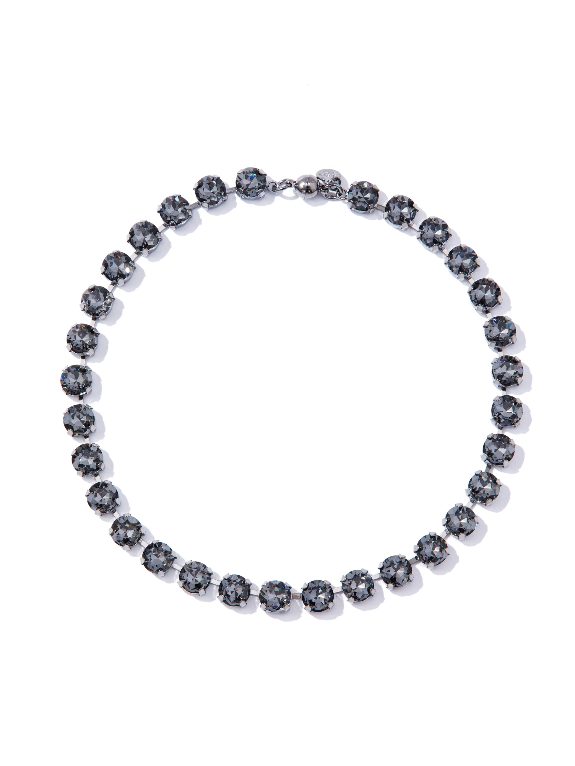 Forever And Ever Round Necklace Large - Gunmetal Dark Grey