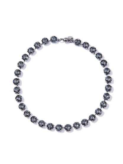 Forever And Ever Round Necklace Large - Gunmetal Dark Grey
