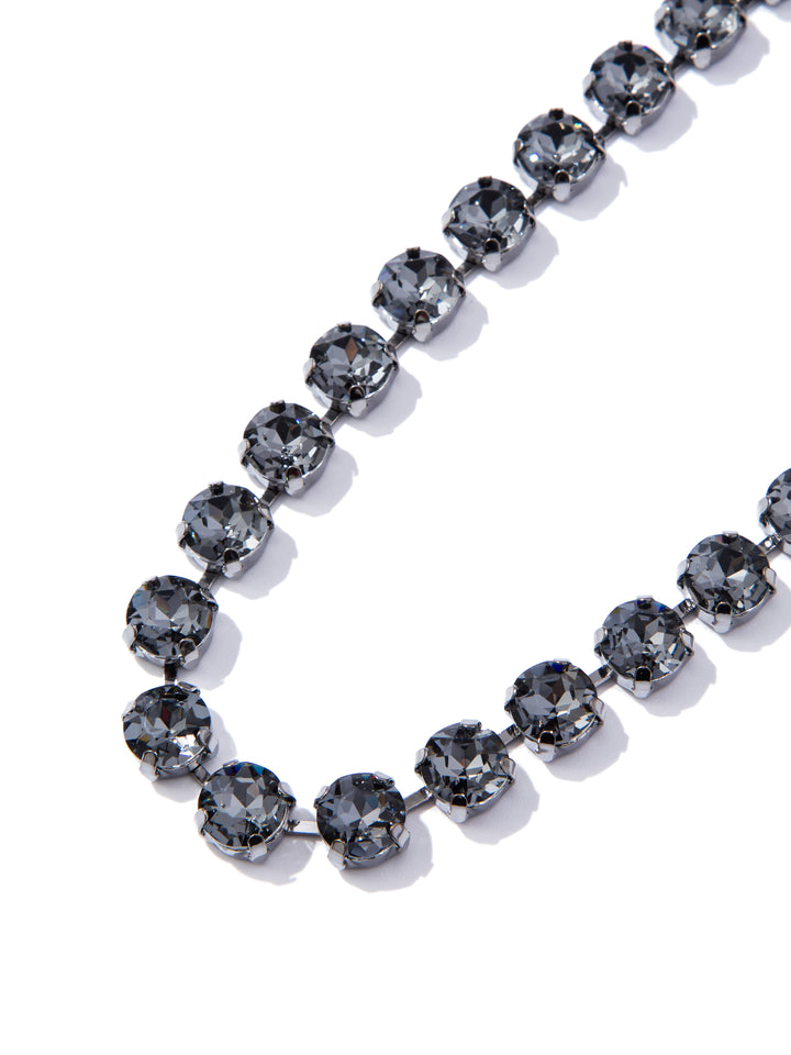 Forever And Ever Round Necklace Large - Gunmetal Dark Grey