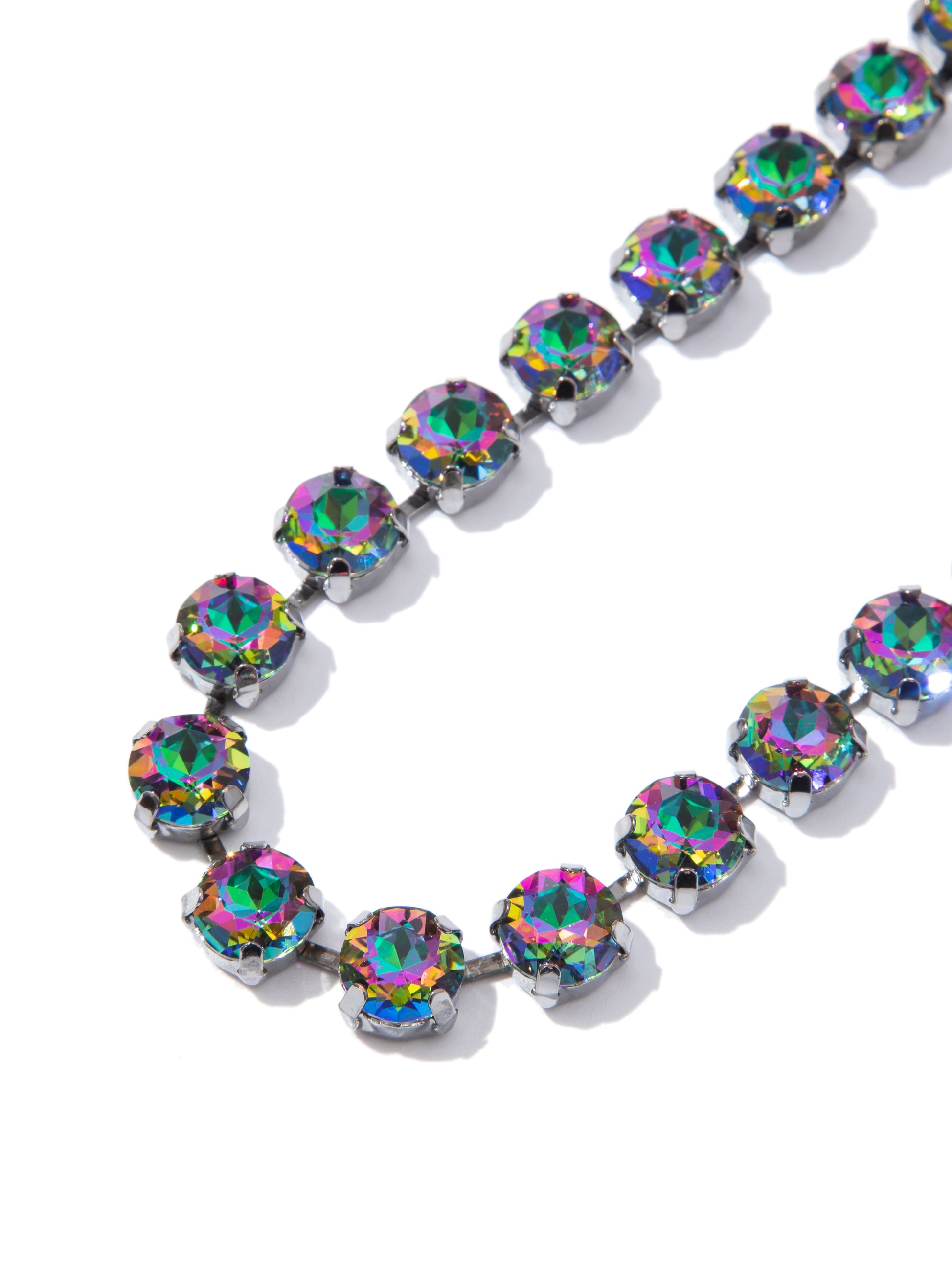 Forever And Ever Round Necklace Large - Gunmetal Rainbow