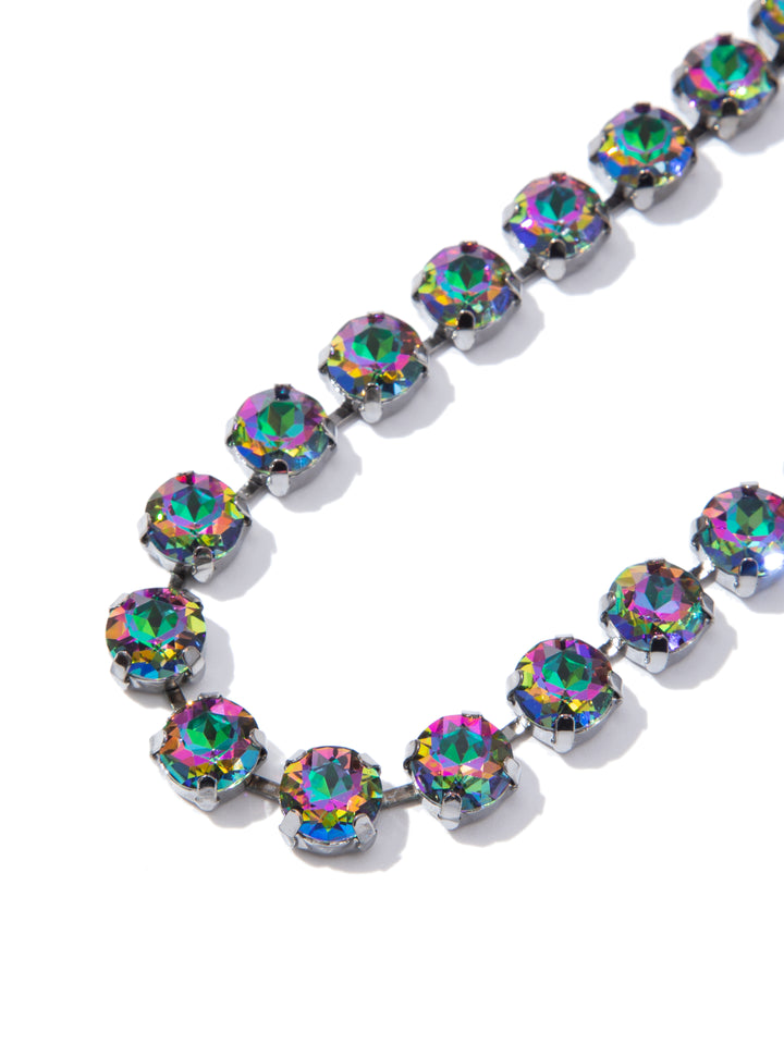 Forever And Ever Round Necklace Large - Gunmetal Rainbow