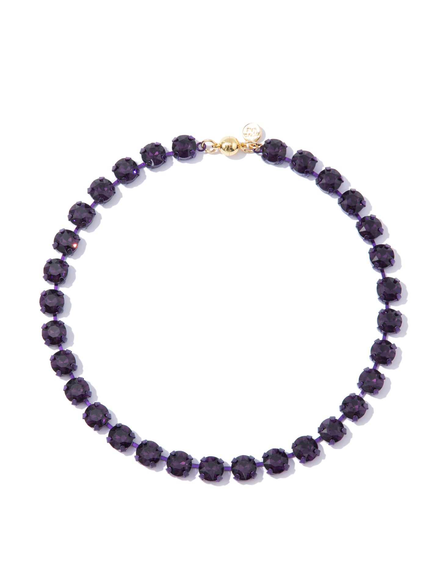 Forever And Ever Round Necklace Large - Metallic Poison Plum