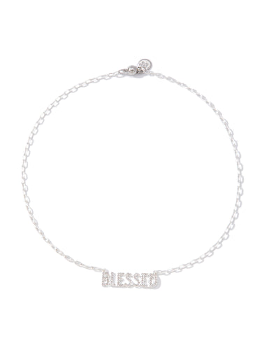 Forever In My Heart Blessed Necklace - Liquid Metallic Pearl White