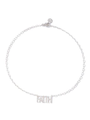 Forever In My Heart Faith Necklace - Liquid Metallic Pearl White