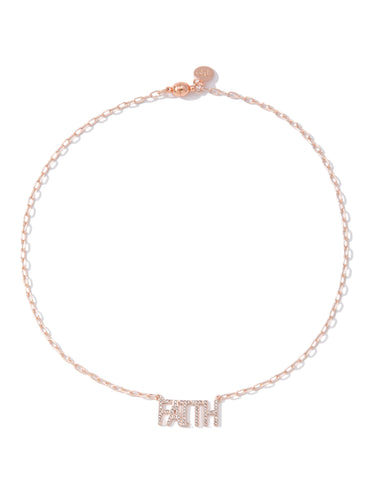 Forever In My Heart Faith Necklace - Light Rose Gold