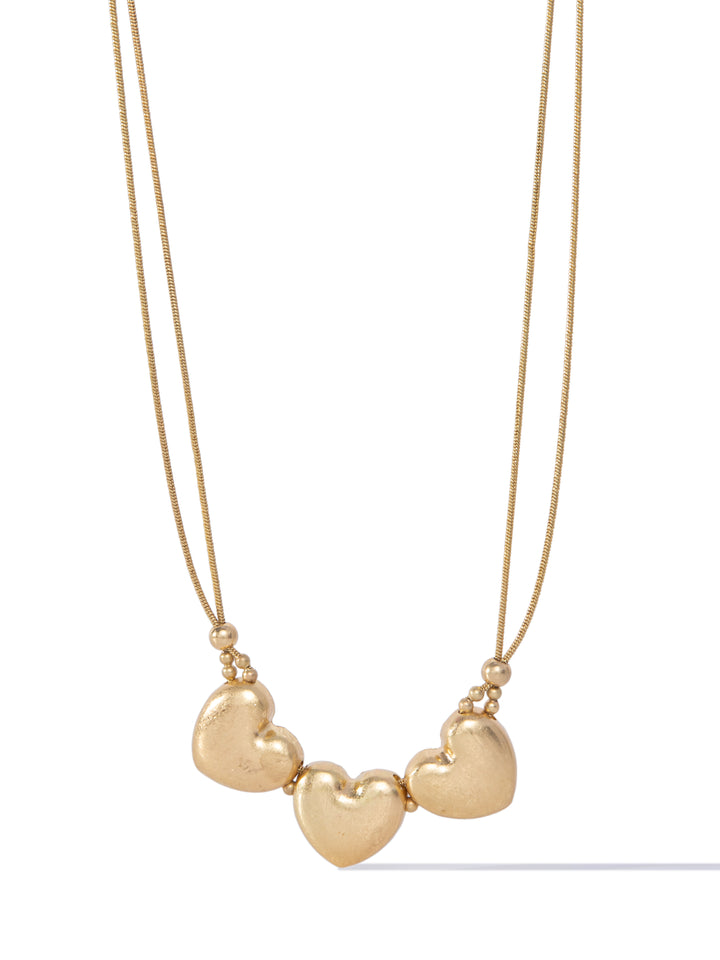Forever Love Multi Heart Necklace - Gold
