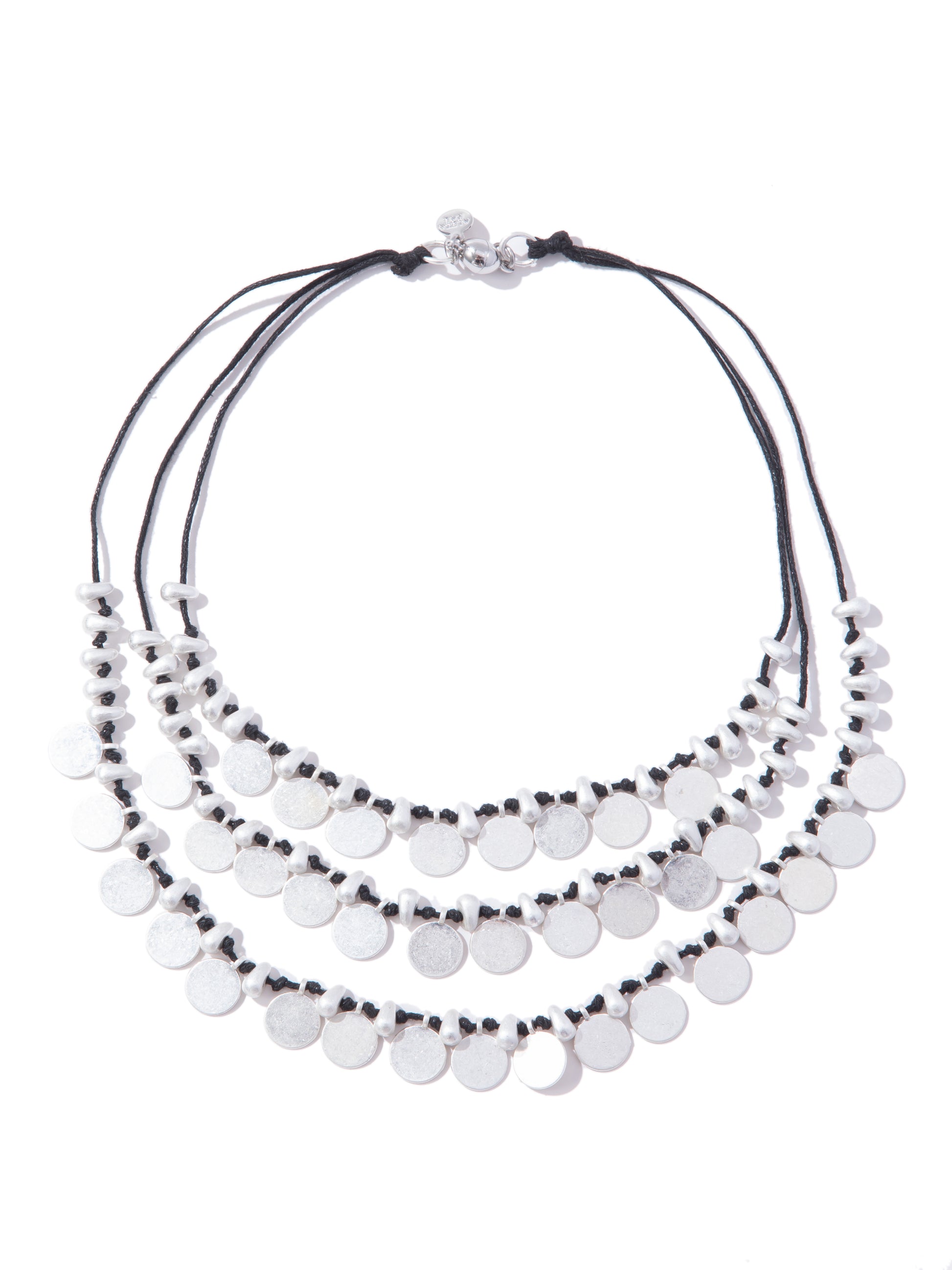 Free Spirit Multi Layered Necklace - Black Pearl White