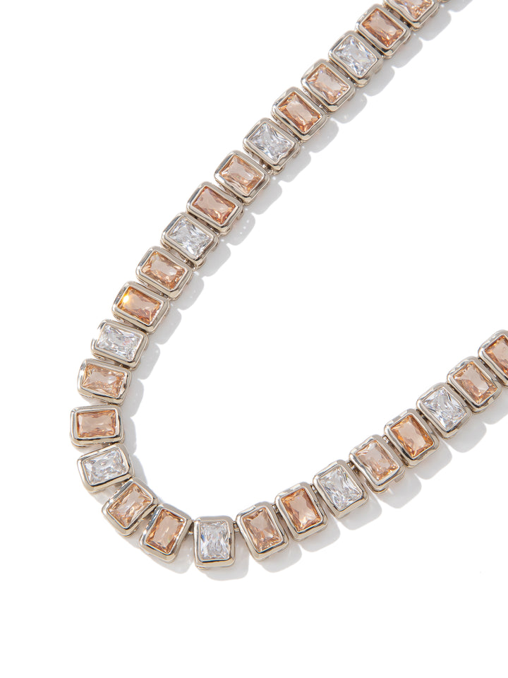 Geneva Necklace - Metallic Linen Champagne Kiss