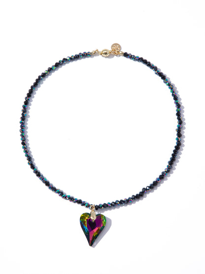 Glistening Harmony Necklace - Heart Mystic Night