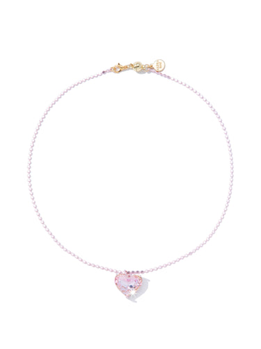 Glow Heart Short Necklace - Metallic Petal