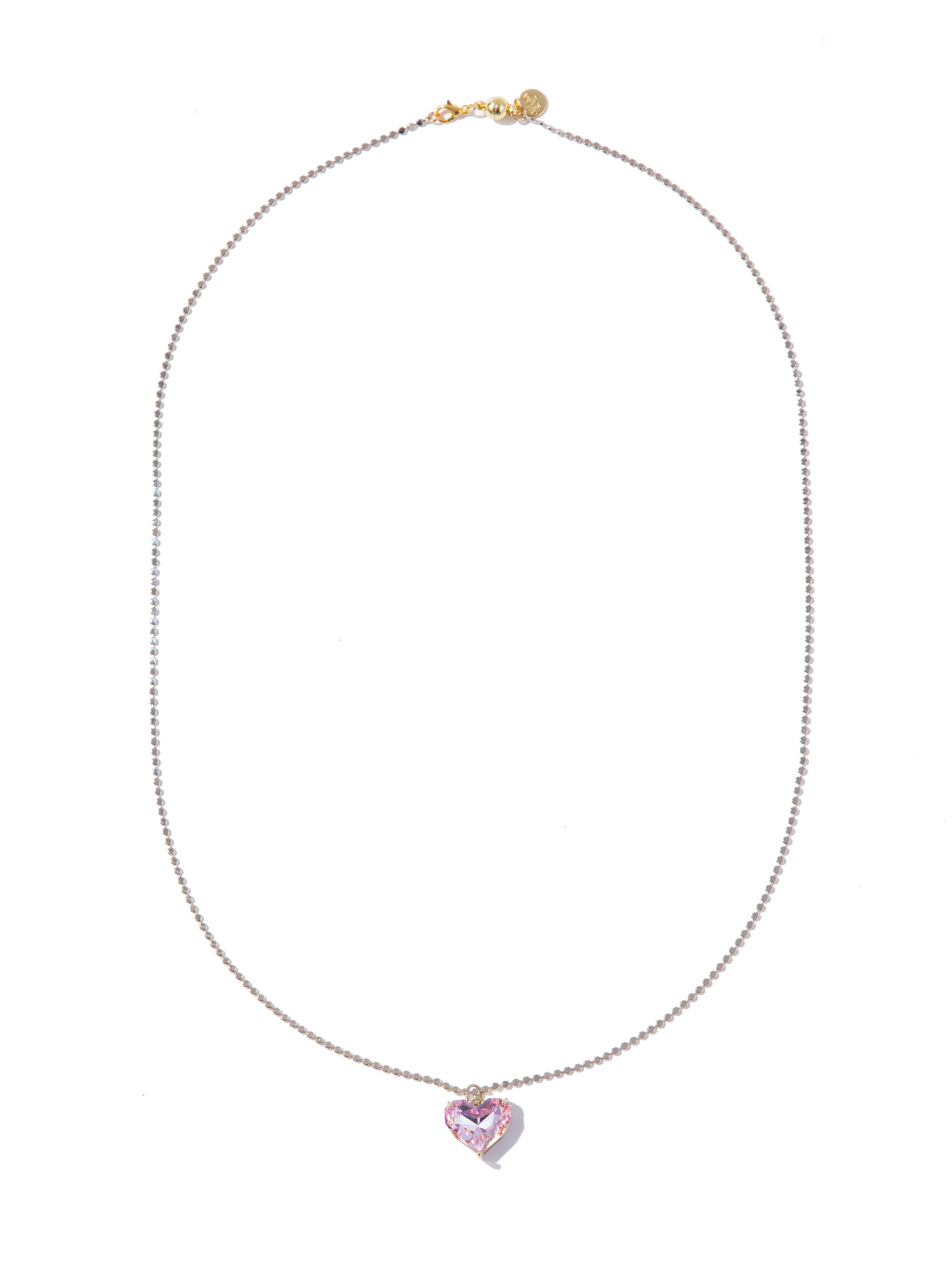 Glow Heart Necklace - Light Linen Pink AB