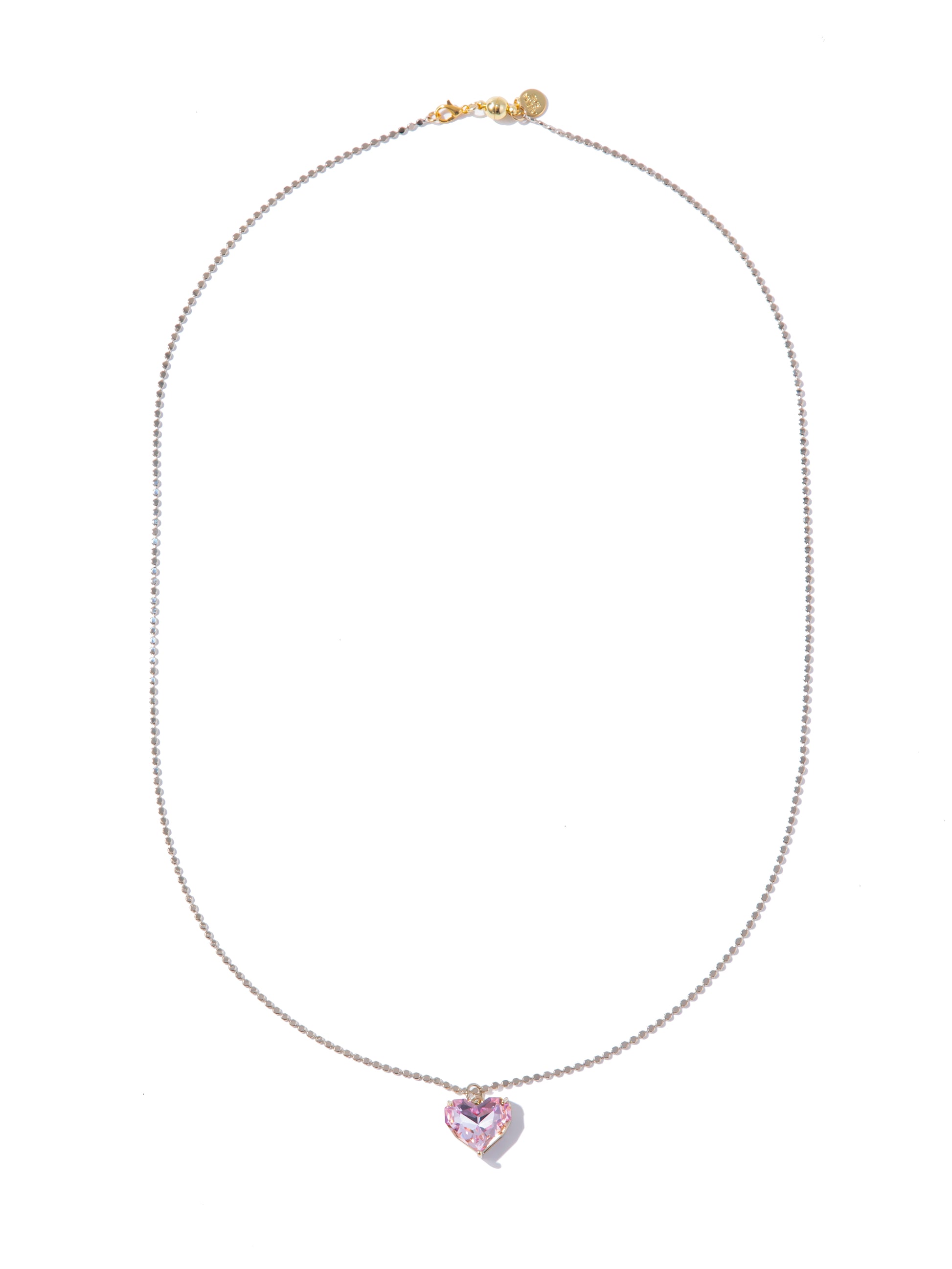 Glow Heart Necklace - Light Linen Pink AB