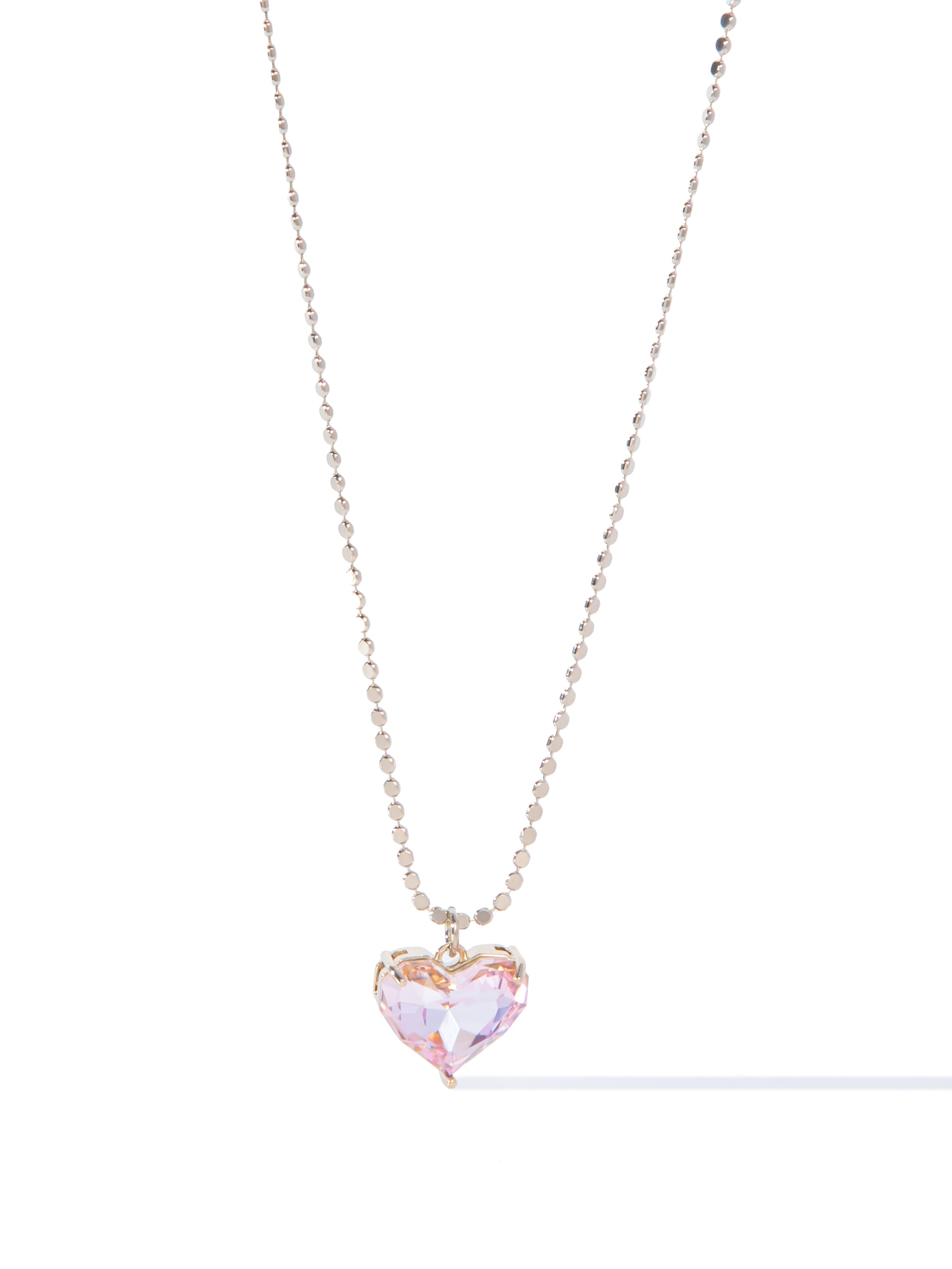 Glow Heart Necklace - Light Linen Pink AB
