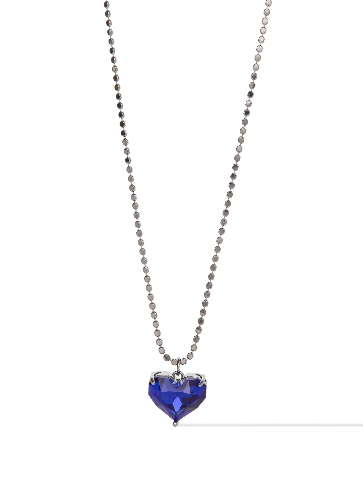 Glow Heart Short Necklace - Gunmetal Blue Moon