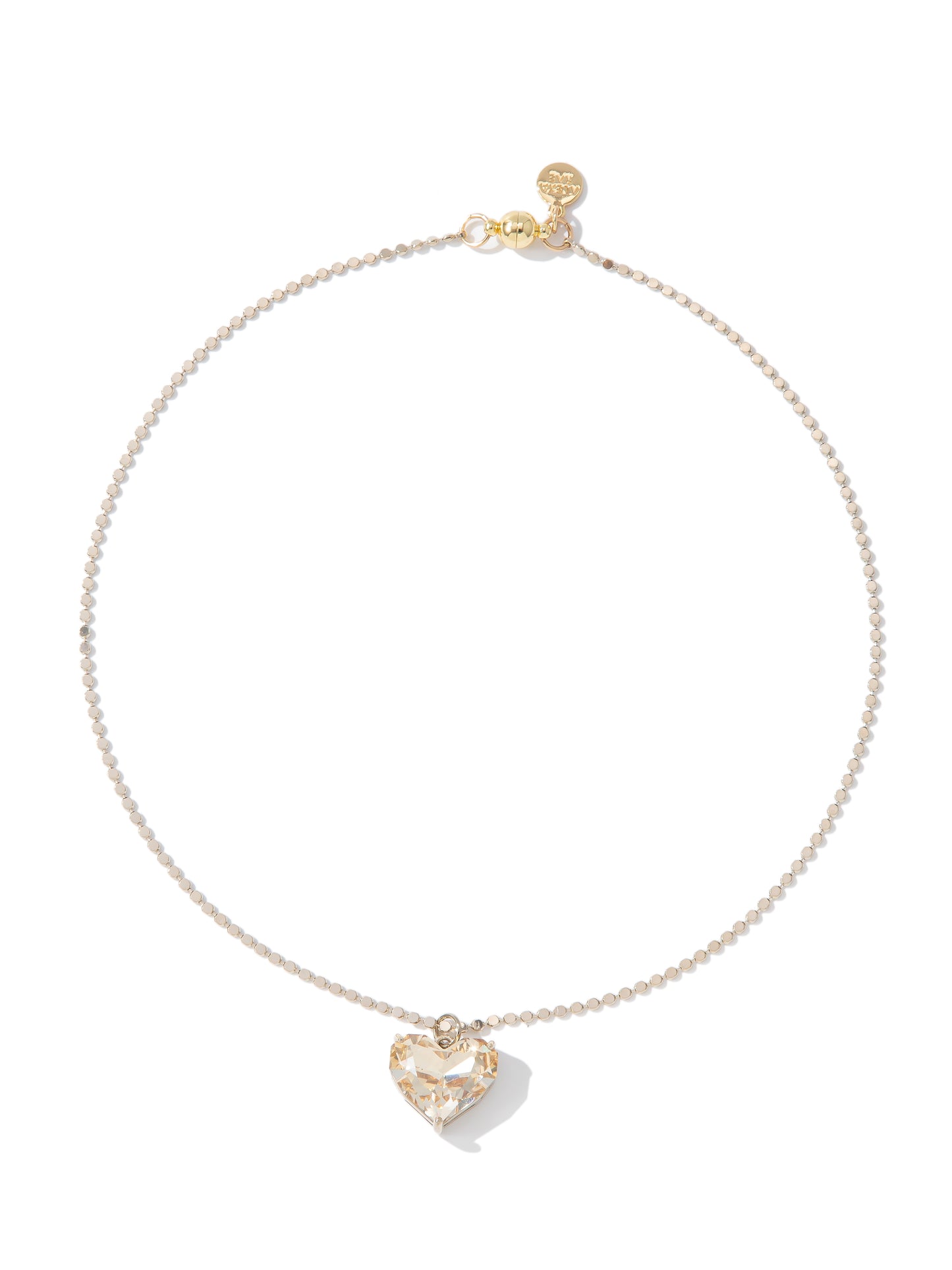 Glow Heart Short Necklace - Metallic Linen Champagne