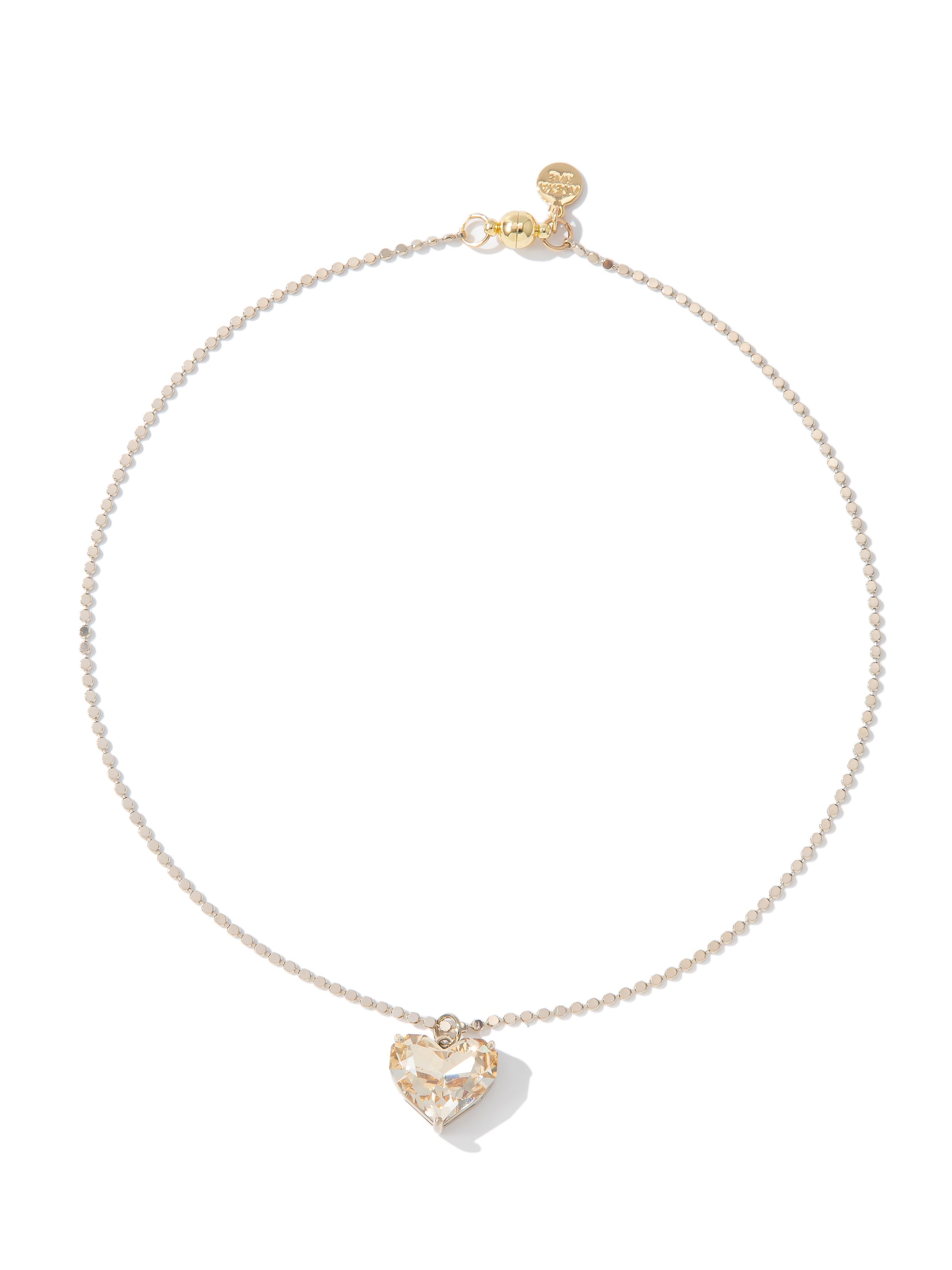 Glow Heart Short Necklace - Metallic Linen Champagne