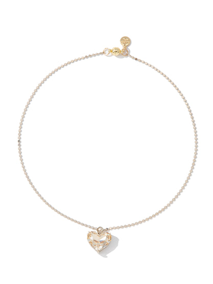 Glow Heart Short Necklace - Metallic Linen Champagne