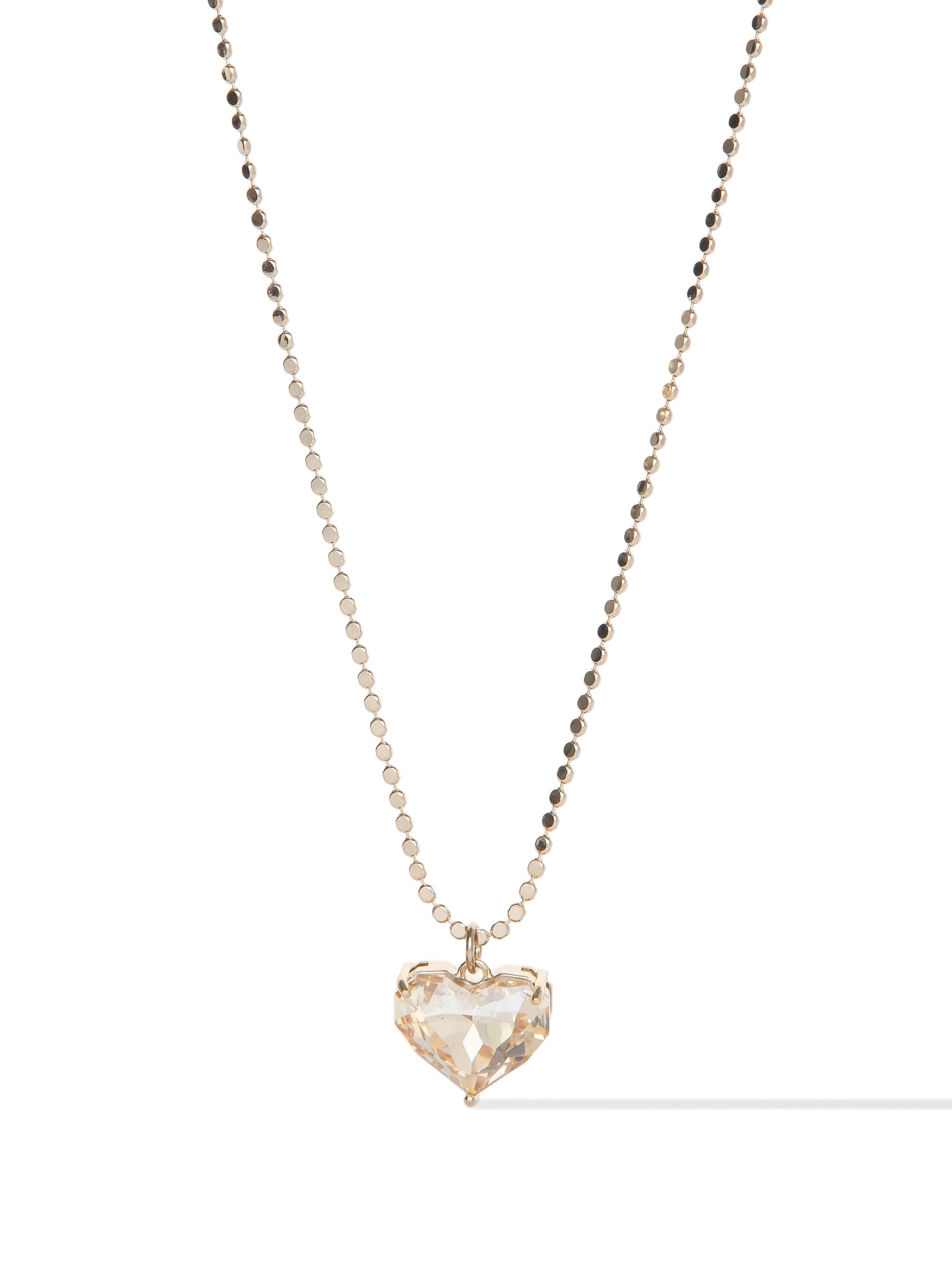 Glow Heart Short Necklace - Metallic Linen Champagne