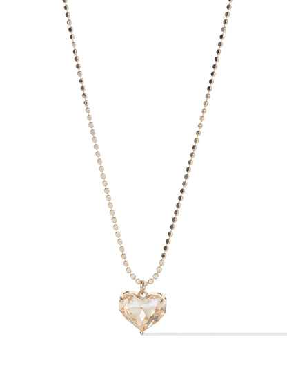 Glow Heart Short Necklace - Metallic Linen Champagne