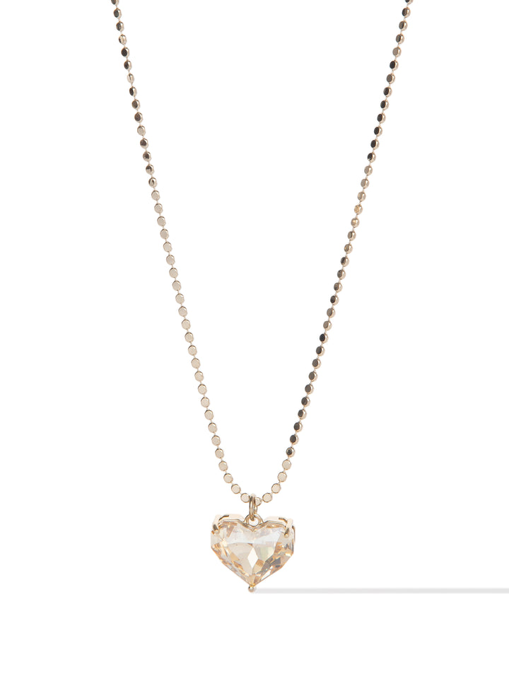 Glow Heart Short Necklace - Metallic Linen Champagne