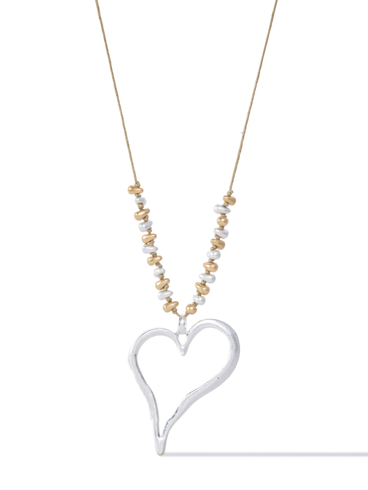 Gypsy Muse Necklace - Sand Gold Pearl White