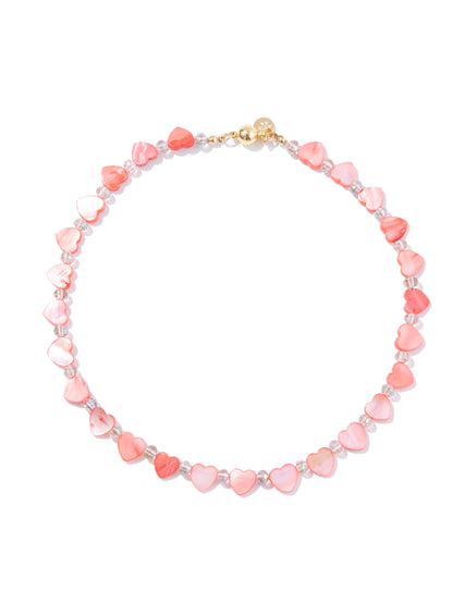 Heart Fire Necklace - Coral Glow