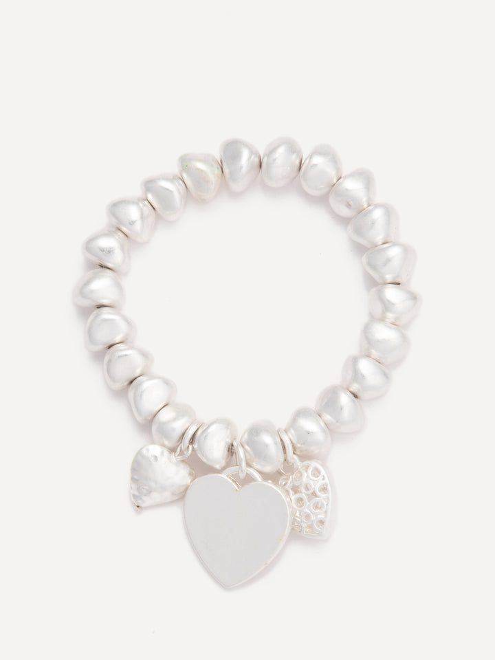 Heart Strings Bracelet - Pearl White