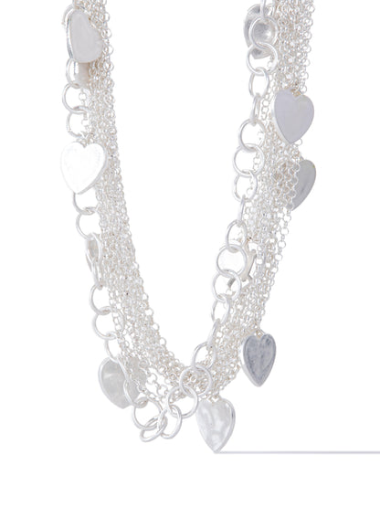 Heart Strings Necklace - Pearl White